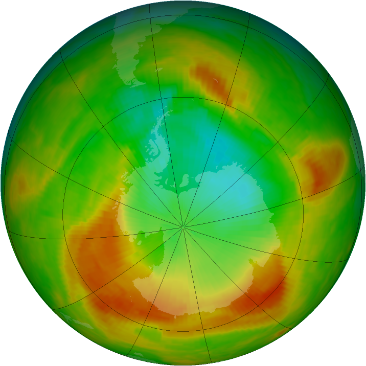Antarctic ozone map for 14 November 1979